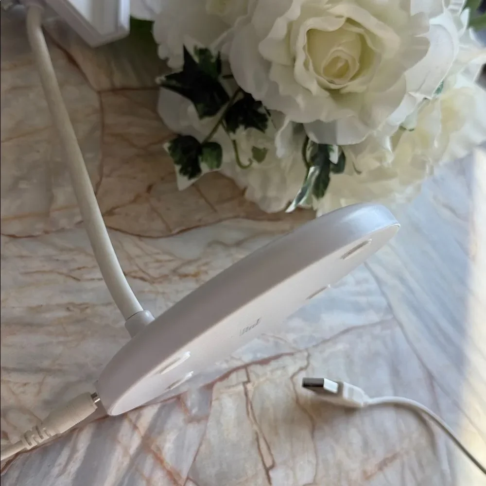 2-in-1 White Silver Vlogging Desk Lamp NWT Beauty Vlog Video‎ Ring Light
